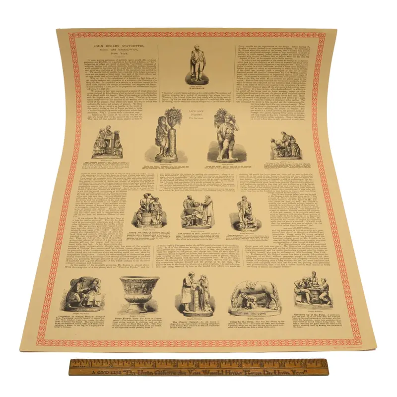 John Rogers Statuettes Promotional Print – 1971 Art Reproduction Advertising Poster