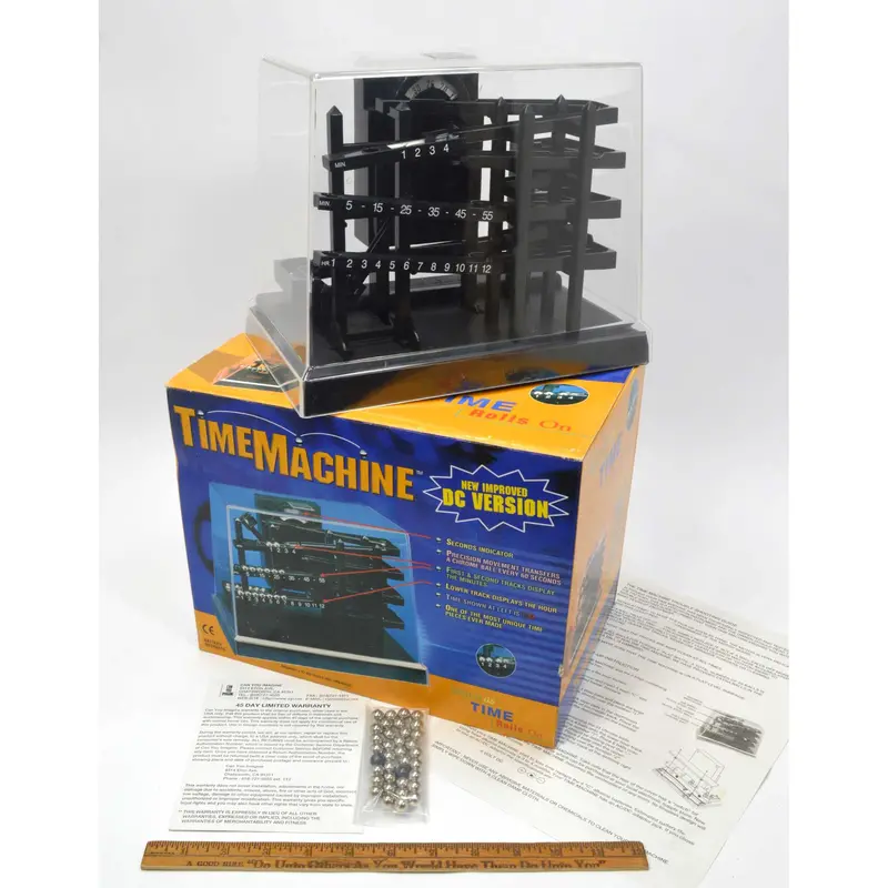 Kinetic Marble Clock ‘Time Machine’ – Fully Functional Ball-Bearing Rolling Display