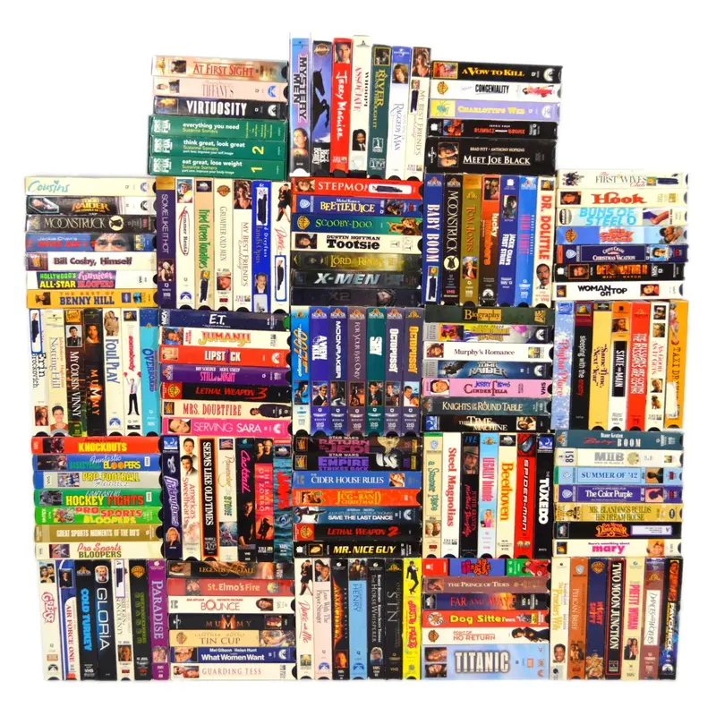 Large Mixed-Genre VHS Collection — 159 Tapes Including Films, Sports, and Fitness Titles