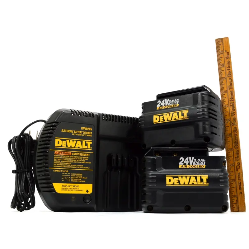 Lightly Used DeWalt DW0245 Dual-Voltage Charger with Tune-Up Mode and Two 24V NiCd Batteries