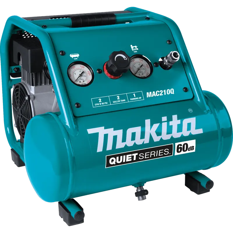 Makita Quiet Series 1 HP Oil-Free Electric Air Compressor – 2-Gallon Capacity