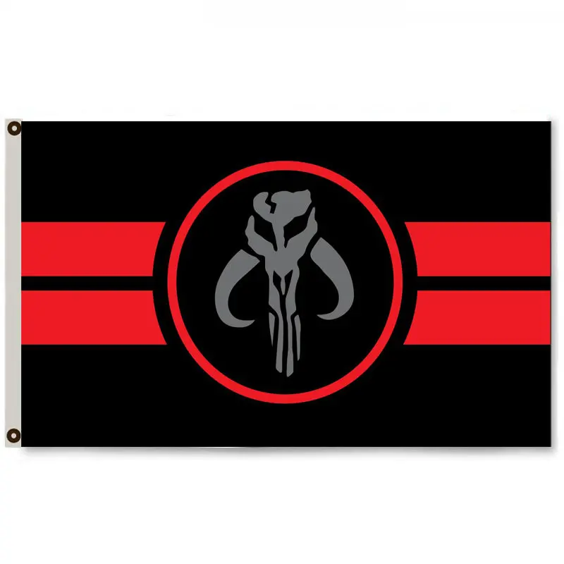 Mandalorian Helmet Flag – Beskar-Themed Sci-Fi Banner