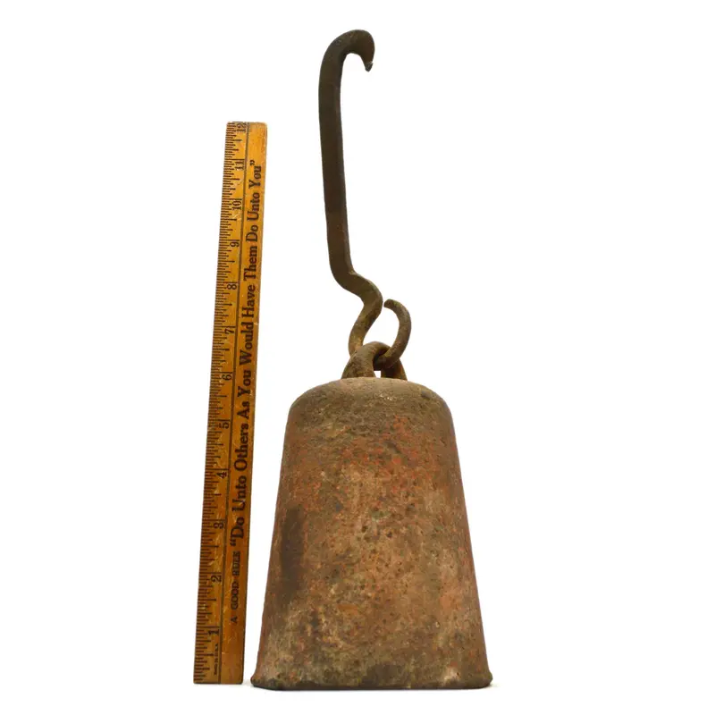 Massive Antique Cast Iron Weight – 16 LB Steelyard Counterweight with Original Hook