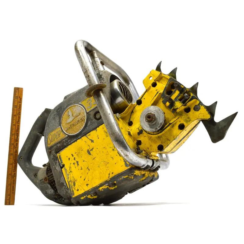 McCulloch Super 33 Chainsaw – Vintage Unit for Parts, Repair, or Industrial Art Repurposing