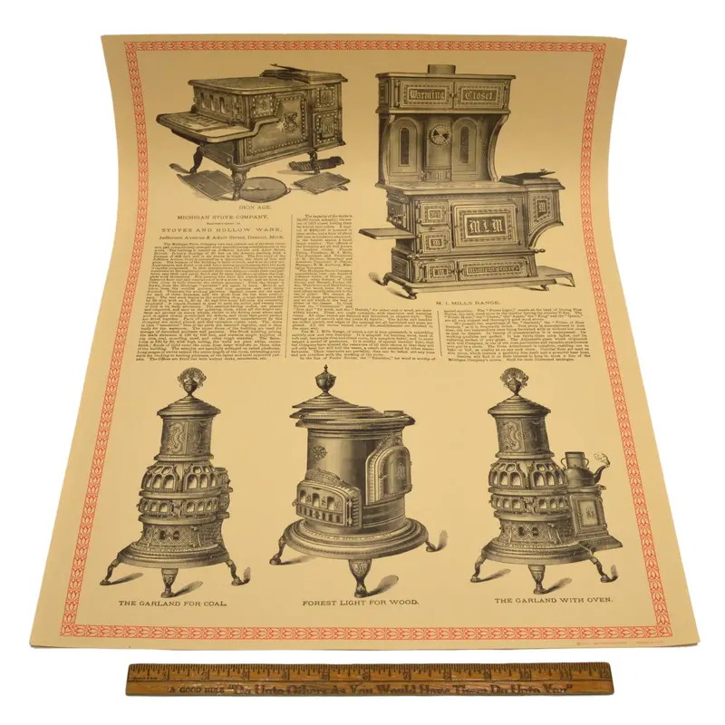 Michigan Stove Co. Advertising Poster – 17″ × 22.5″ Vintage Appliance Marketing Print, 1972
