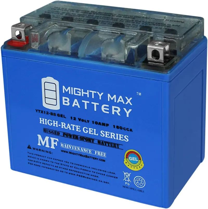 Mighty Max YTX12-BSGEL 12V 10Ah Sealed Gel Battery — 180 CCA, Maintenance-Free AGM/SLA
