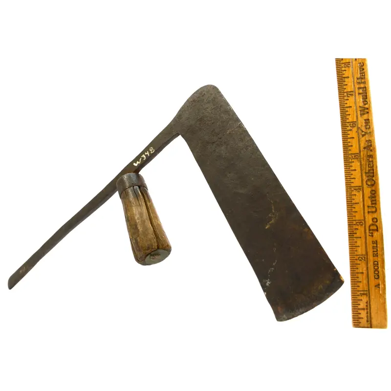 Multi-Function Forged Iron Tool – Axe-Hatchet-Knife Hybrid, Possibly for Tobacco or Shingle Work