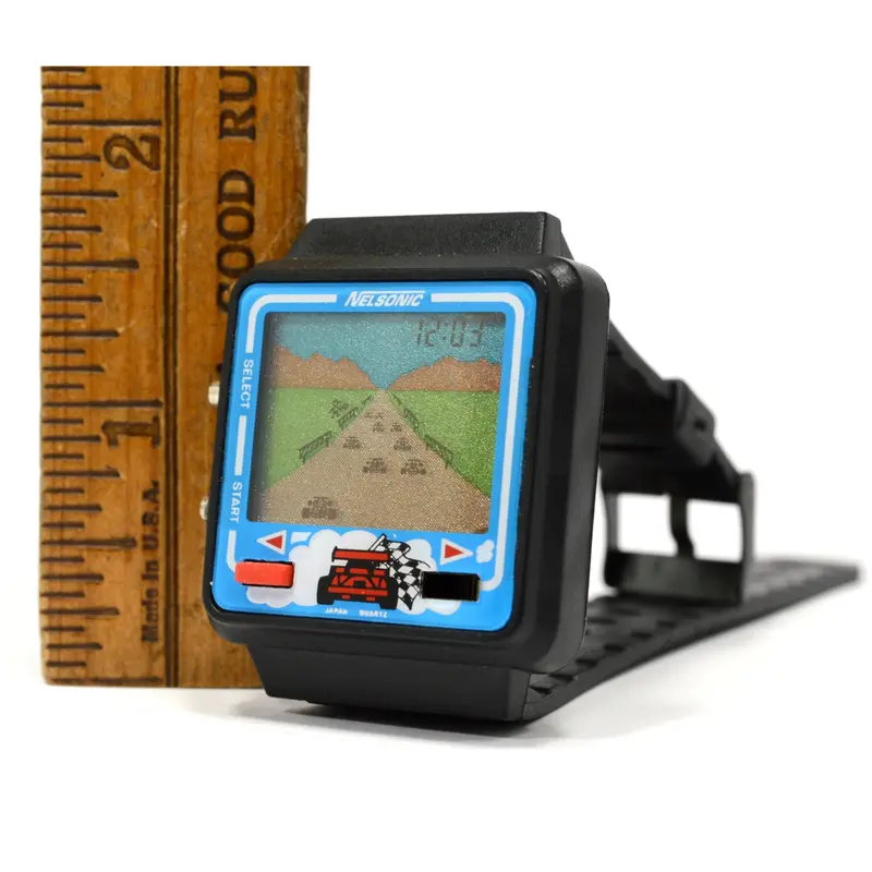 Nelsonic Melody Race-Car Game Watch – Vintage Electronic Wristwatch Model 4-45577