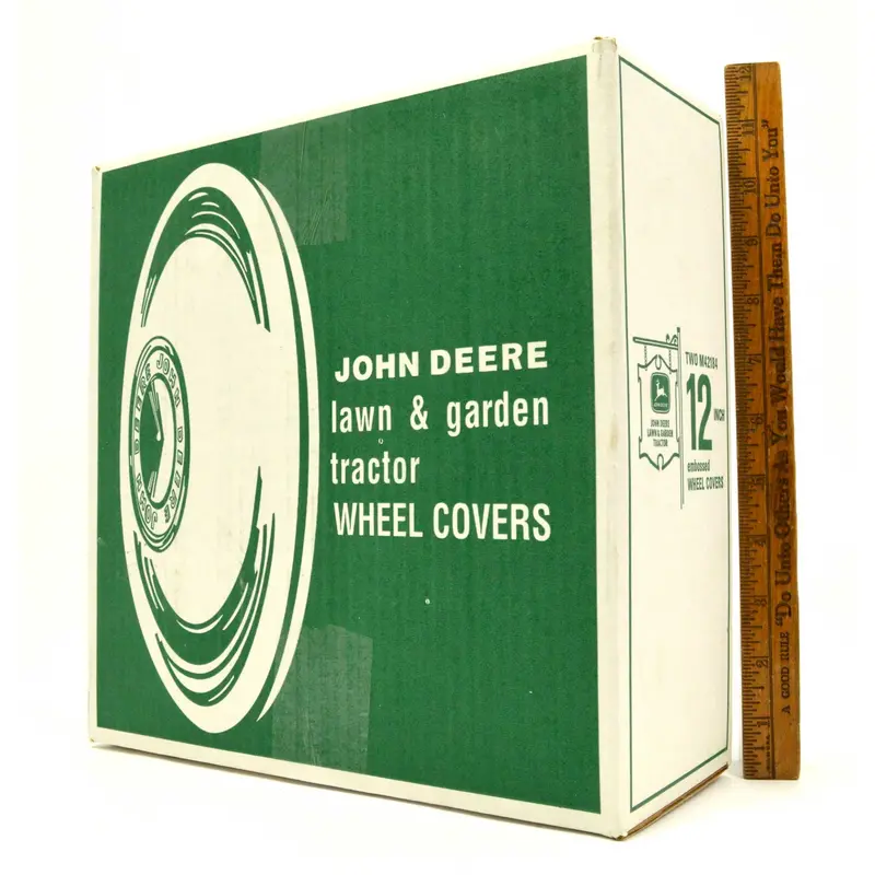 New John Deere Chrome Wheel Covers (Model M42184) — Pair of 11″ Hubcaps in Original Packaging