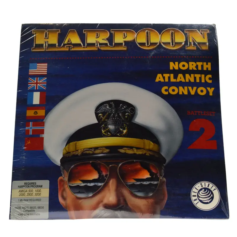 New & Sealed Amiga Strategy Game – Harpoon: North Atlantic Convoy, BattleSet 2, Classic 1980s Release