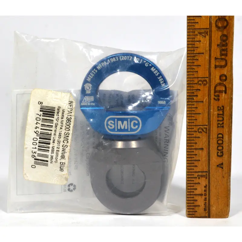 New Seattle Manufacturing Co. NFPA 136000 Blue Rescue Swivel – Certified Climbing and Mining Gear
