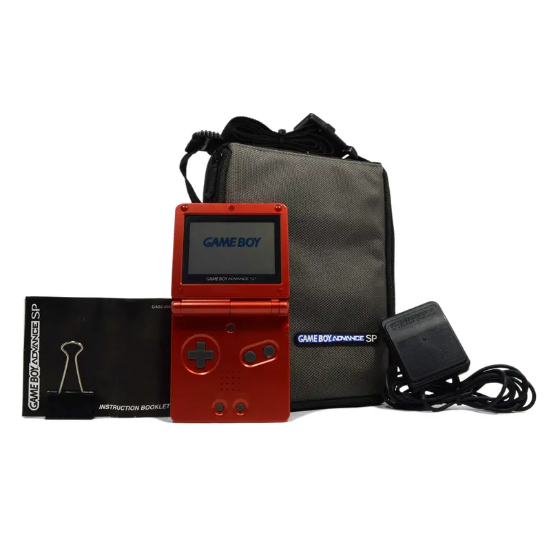 Nintendo Game Boy Advance SP – Red Unit AGS-001 with AC Adapter & Carrying Case (Tested)
