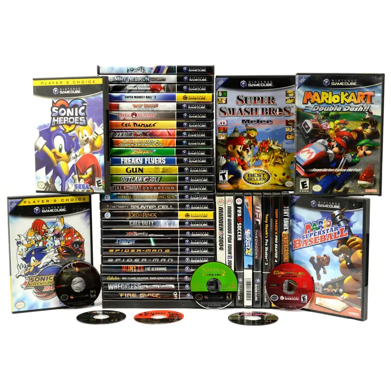 Nintendo GameCube Game Lot – 46 Titles Featuring Mario Kart, Super Smash Bros., Sonic & More