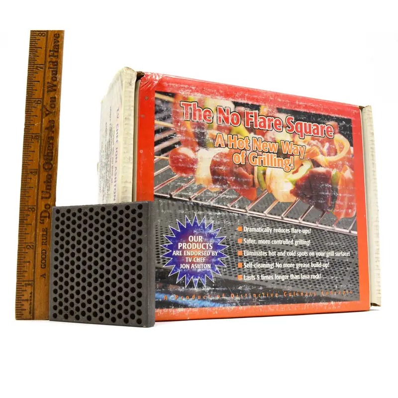 No Flare Square Ceramic Grill Tiles – Box of 28 Heat-Resistant Cooking Surface Tiles