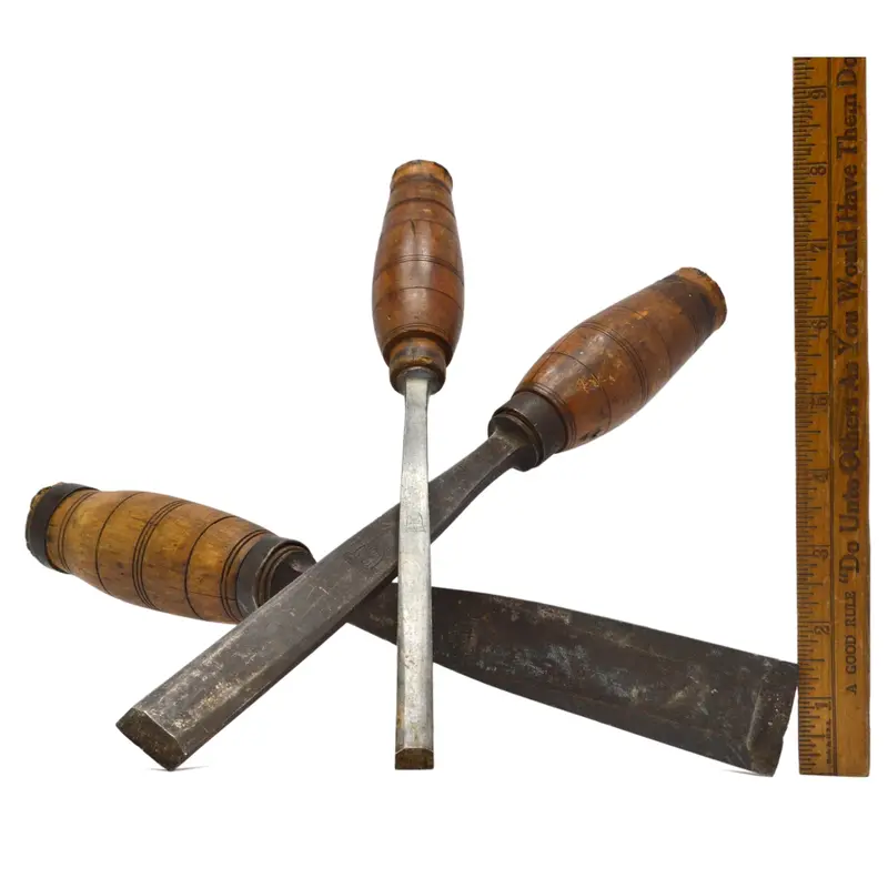Nooitgedagt Chisel Set – Three Swedish Woodworking Tools Marked J.N.I.J.
