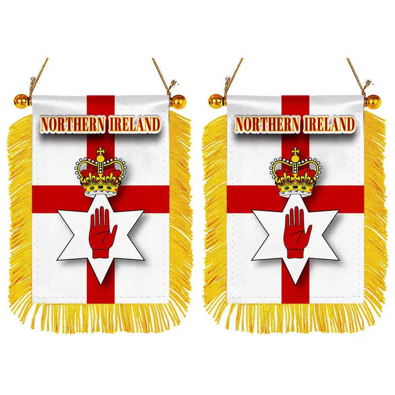 Northern Ireland Mini Car Mirror Flag Decal Set – 2-Piece Rearview Mirror Banner