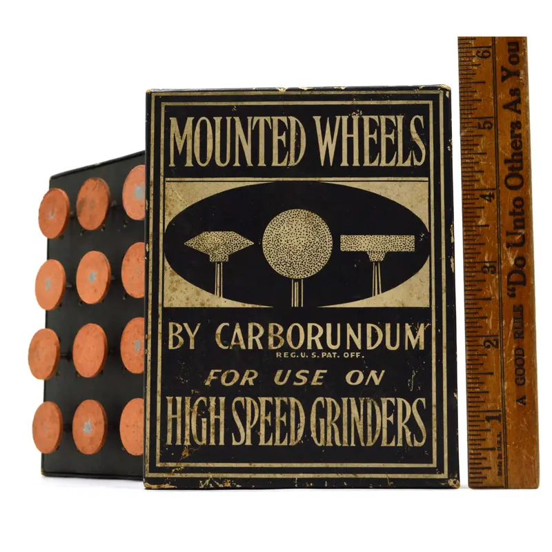 NOS Carborundum Mounted Wheels for H.S. Grinders – Rare Original Packaging