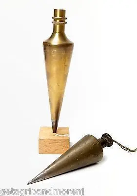 Pair of Dietzgen Removable-Point Brass Plumb Bobs – Model 5720-14 – Antique Surveying Tools in Good Condition