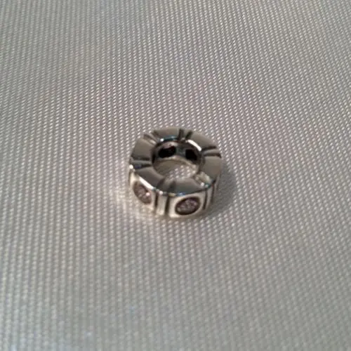 Pandora Trinity Spacer Charm in Sterling Silver with Pink CZ Accents