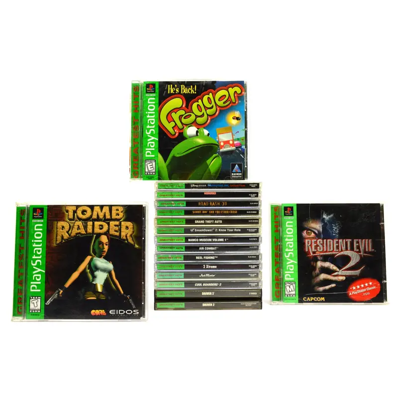 PlayStation One Game Bundle – 16 Popular PS1 Titles Including Resident Evil, Frogger & Tomb Raider
