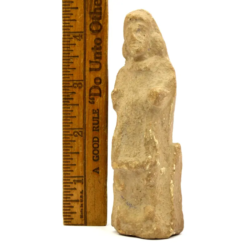Pre-Columbian or Near Eastern Carved Stone Effigy Figure — Fertility Symbol Sculpture