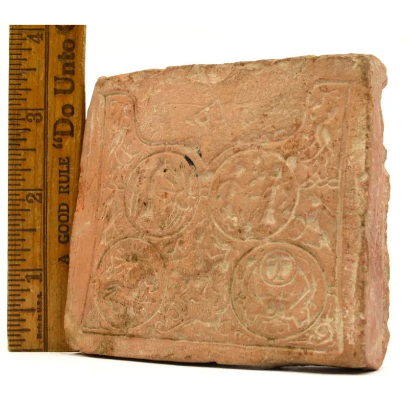 Primitive Story Tile — Ancient Carved Pottery Plaque — Pre-Columbian or Near Eastern