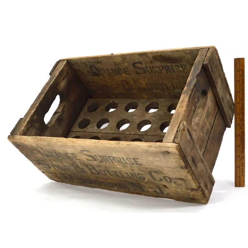 Rare Antique Orange Surprise Syrup & Bottling Co. Soda Crate — Morristown, NJ
