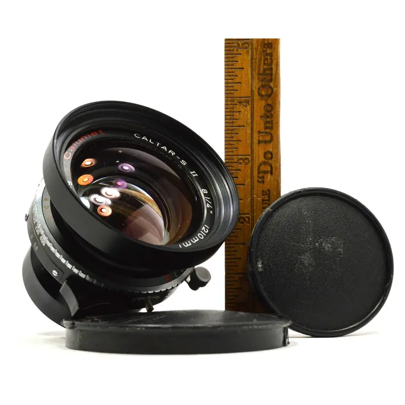 Rare Calumar Caltar-S II Camera Lens — 8-1/4″ (210mm), f/5.6, with Original Caps