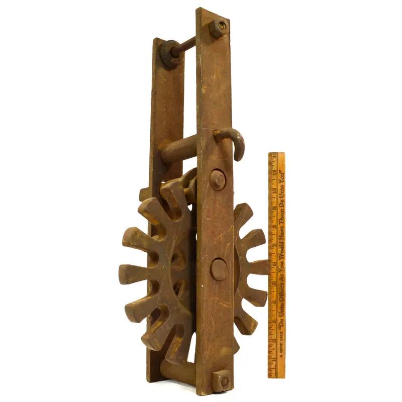 Rare Industrial Hand-Crank Gear – 9″ Cogwheel for Steampunk or Altered Art Projects