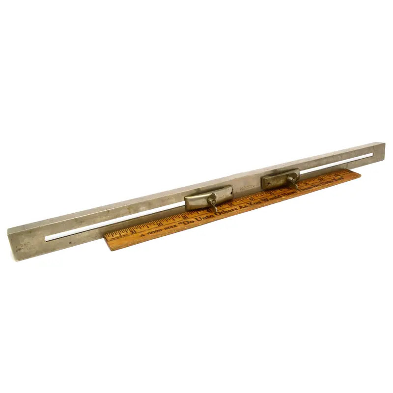 Rare Starrett Adjustable Stair Gage No. 110 — Nickel-Plated 18-Inch Layout Tool