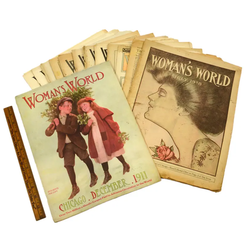 Rare Woman’s World Magazine Lot — 14 Issues from 1908–1911, Early 20th-Century Gem