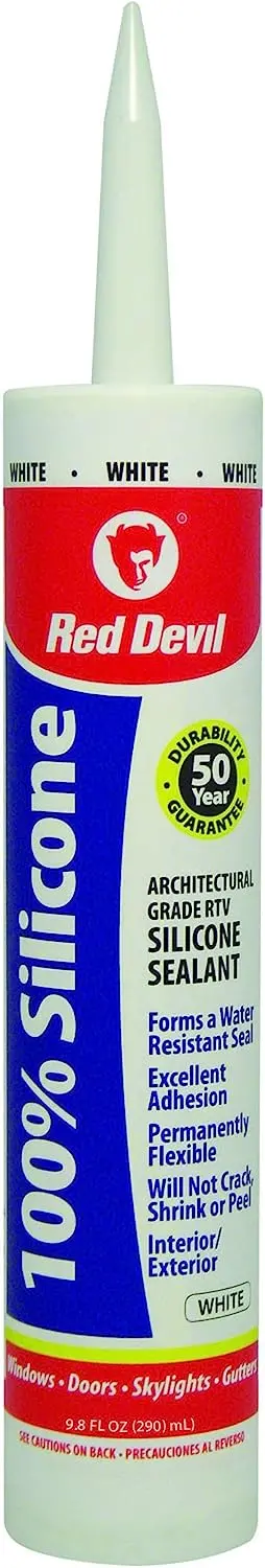 Red Devil 0816 Architectural-Grade 100% Silicone Sealant – White