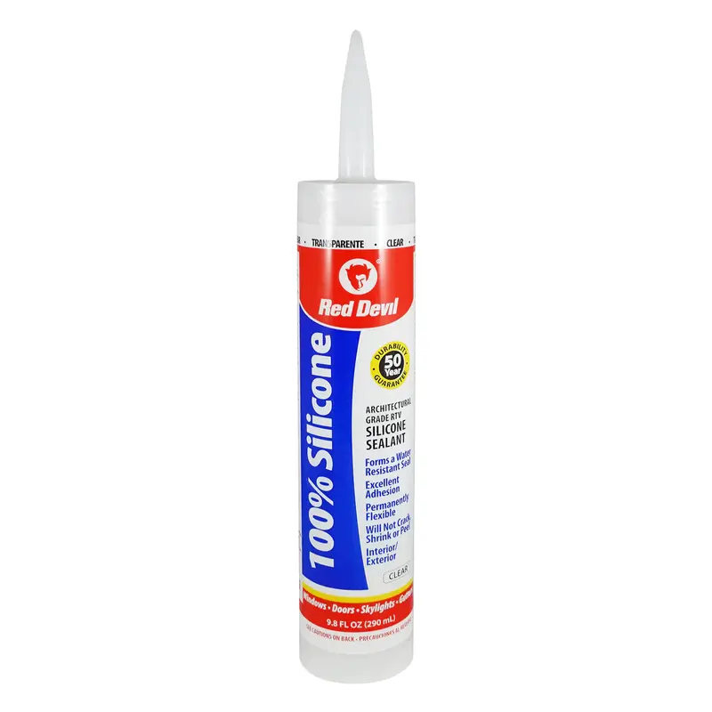 Red Devil 0826 All-Purpose 100% Silicone Sealant – Clear, 9.8 oz