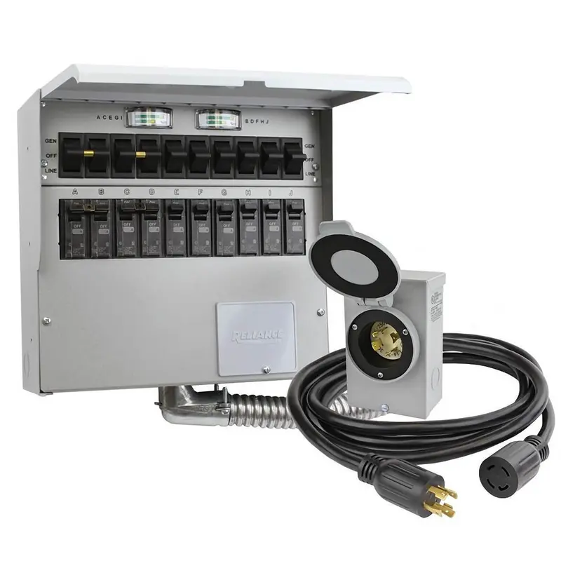 Reliance 310CRK Dual 30-Amp Transfer Switch Kit – 10-Circuit, 120/240V Pro/Tran 2 with Meters