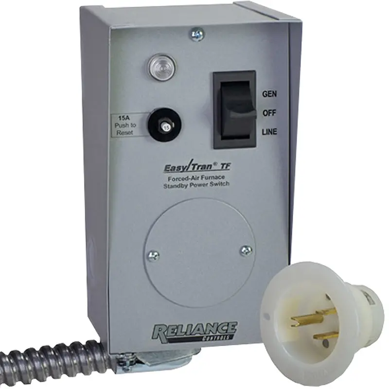 Reliance TF151W 15-Amp Easy/Tran Furnace Transfer Switch – Gray