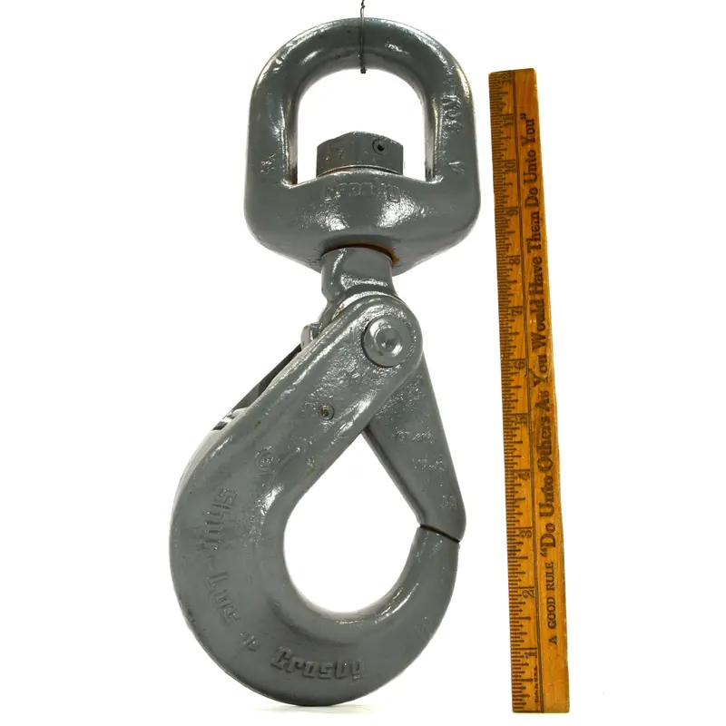 Restored Crosby S-1326 1/2″ (13 mm) Swivel Hook with Bearing – Grade 100 Shur-Loc Design