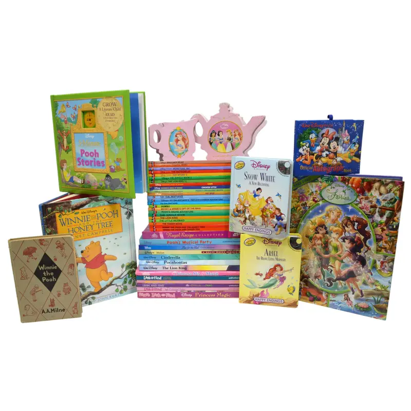 Retro Disney Hardcover Children’s Books – Lot of 45, Including Look & Find and Mouse Works Titles