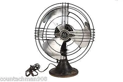Retro GE 272698-1 Oscillating Fan – 3-Speed, 3-Blade, 27″ Industrial Floor Fan (Fully Functional)