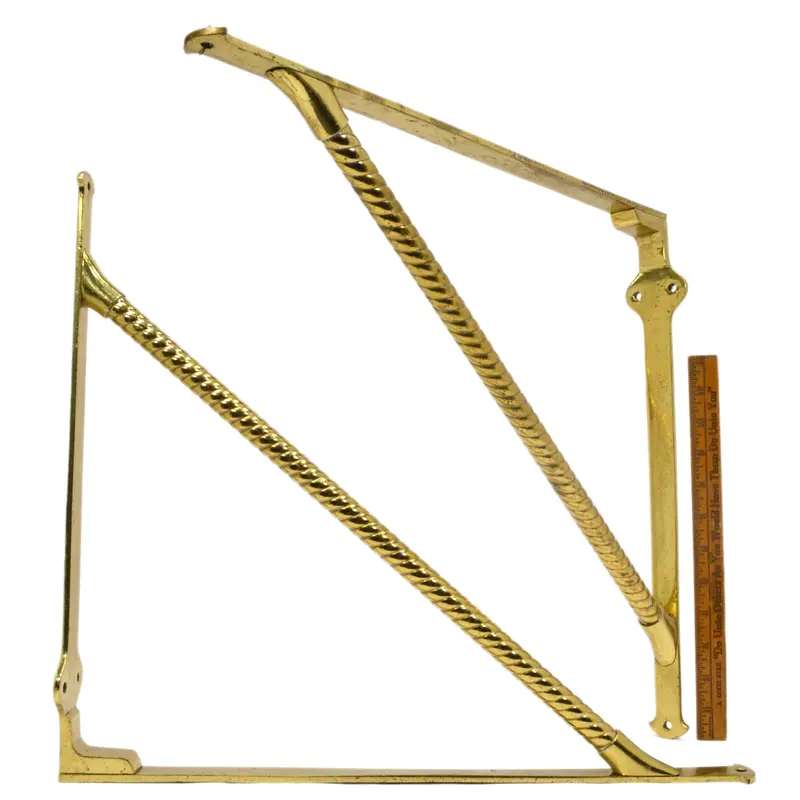 Salvaged Brass Corner Brackets – Large Twisted Architectural Hardware Pieces