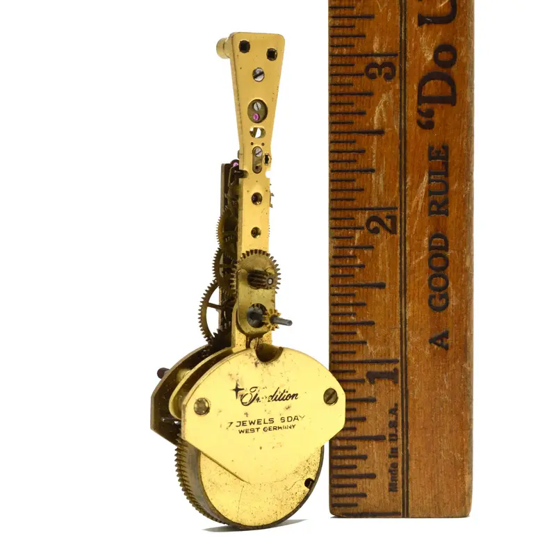 Salvaged German Clock Movement – J. Kaiser ‘Tradition 7 Jewels’ Mechanical Movement, West Germany