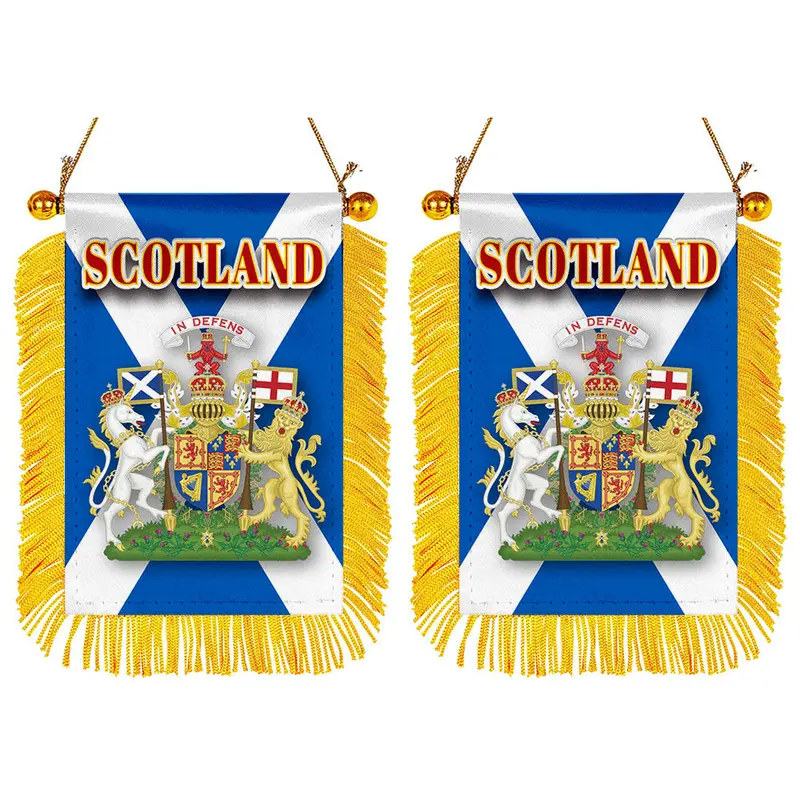 Scotland Mini Car Mirror Flag Decal Set – 2-Piece Rearview Mirror Banner