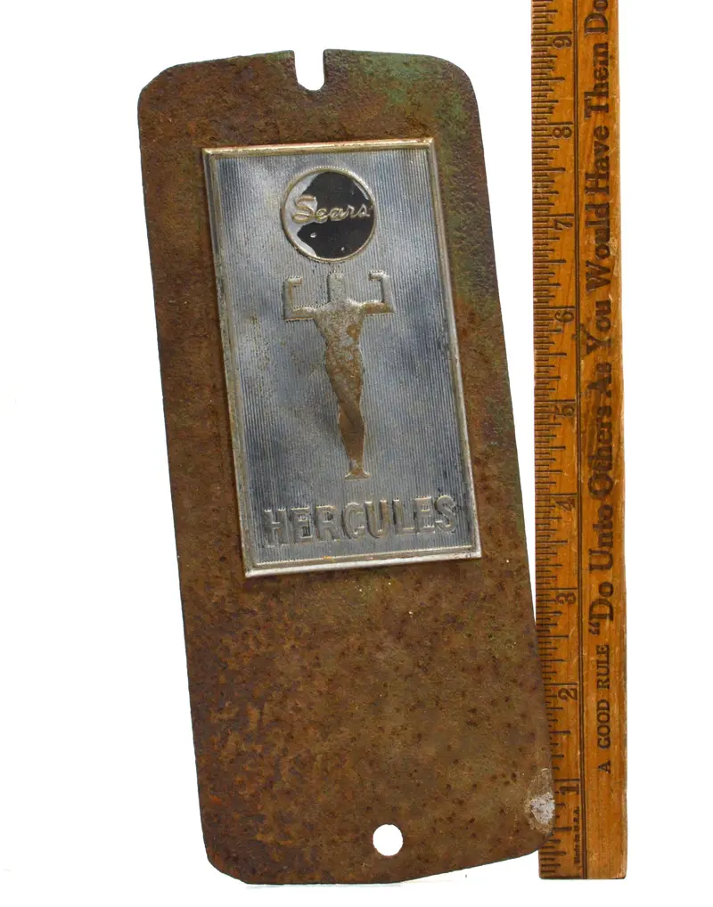 Sears Hercules Furnace Emblem — Aluminum-on-Steel Logo Plate and Brand Sign