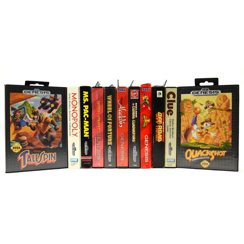 Sega Genesis Retro Game Collection – 11 Nostalgic Titles: QuackShot, TaleSpin, Power Rangers & More
