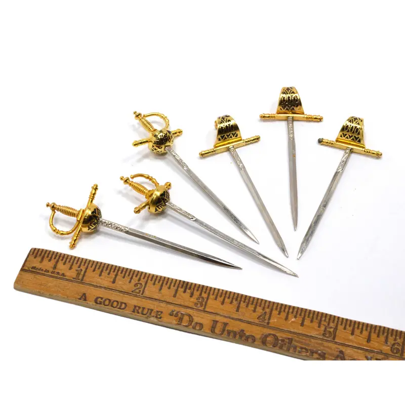 Set of 6 Vintage Toledo Miniature Cocktail Swords – Two Designs