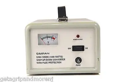 Simran SYM-1500DE Voltage Converter – 110V/220V Step-Up/Down Transformer, 1500W Capacity