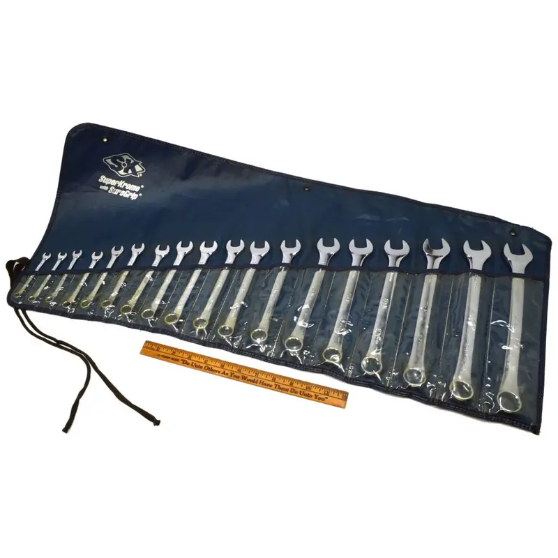 SK SuperKrome 18-Piece Metric Combination Wrench Set – 7–24mm, 12-Point Design, Excellent Condition