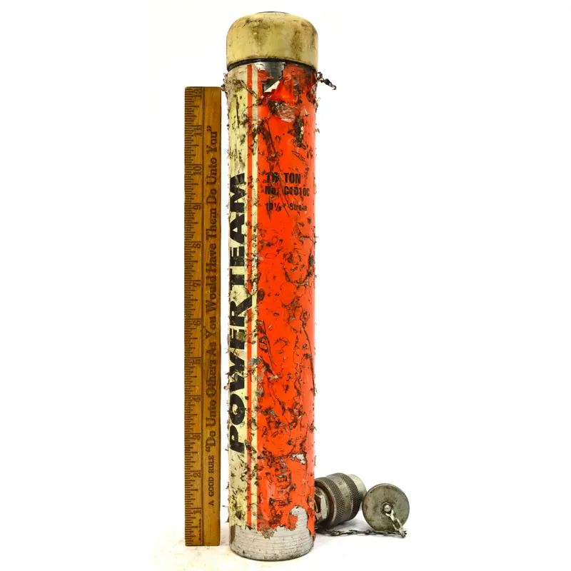 SPX Power Team C1010C Hydraulic Cylinder — 10-Ton Load, 10-1/8″ Stroke, Well-Used