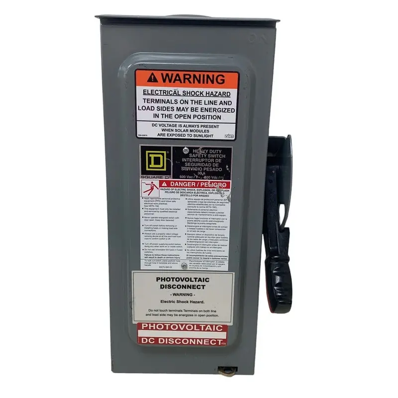 Square D HU361RB General-Duty Safety Switch — 60A, 240VAC Metal Box Disconnect