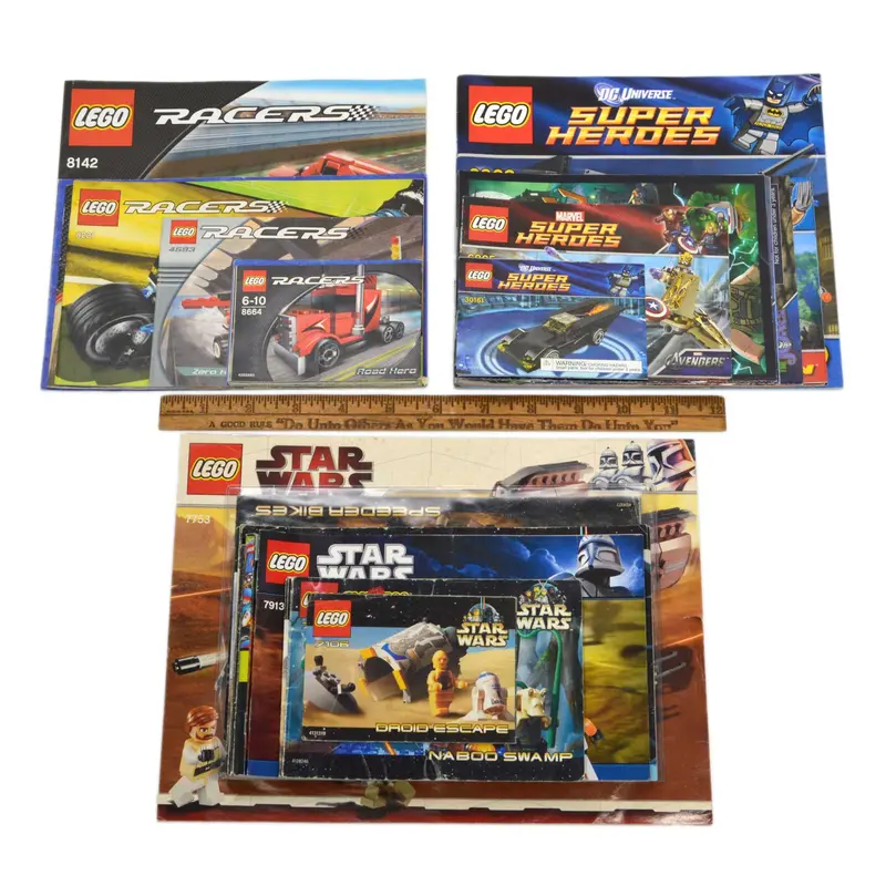 Star Wars Racers & Super Heroes LEGO Manuals – Curated Lot of 38 Instruction Booklets