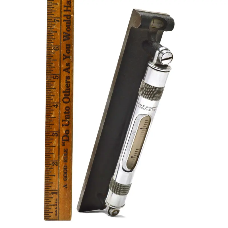 Starrett Machinist Level – 8″ Model 98-8 with Ground & Graduated Vial, Early Production